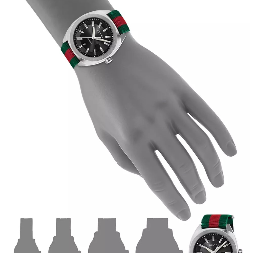 Men or women’s stainless steel and Nylon Gucci watch green